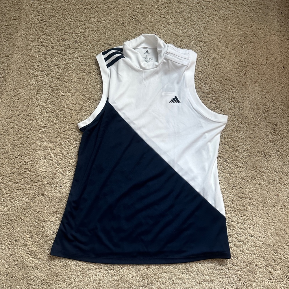 Adidas Mock Neck Sleeveless Polo NWT sz Large (122)